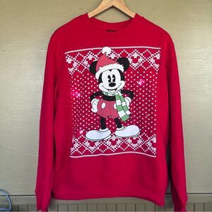 Disney Light Up Mickey Mouse Christmas crewneck Sweatshirt Medium